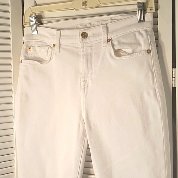 7 FOR ALL MANKIND The Slim Cigarette White Jeans Denim Size 27  Jeans - Picture 2 of 9